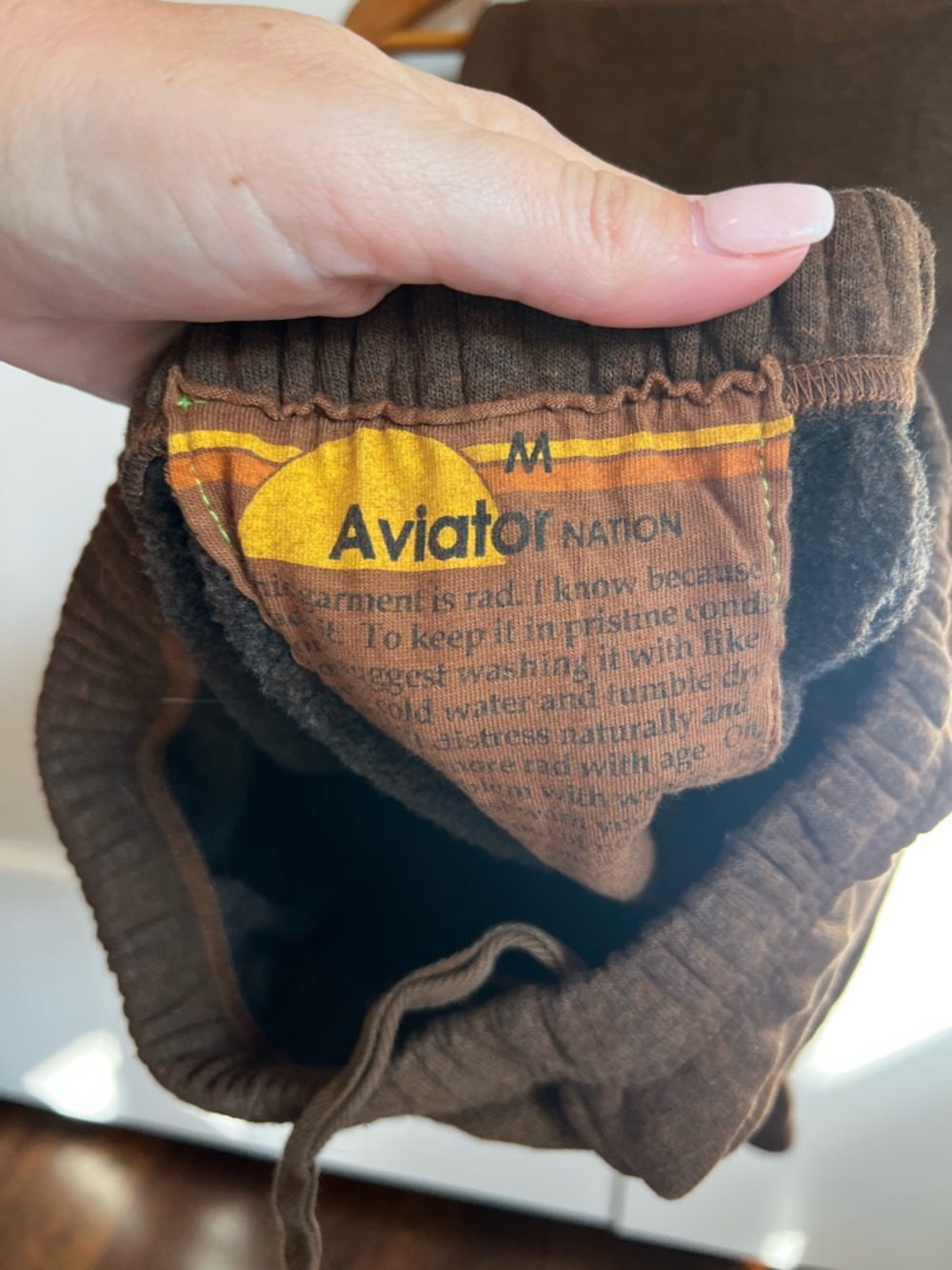 Aviator Nation Logo Sweatpants in Chocolate - Picture 6 of 9